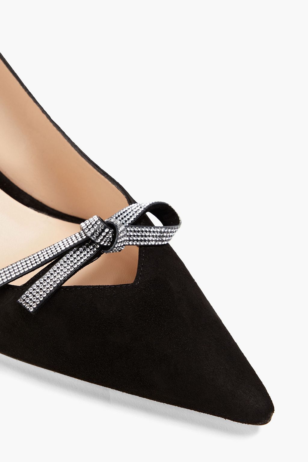 STUART WEITZMAN Embellished suede slingback pumps