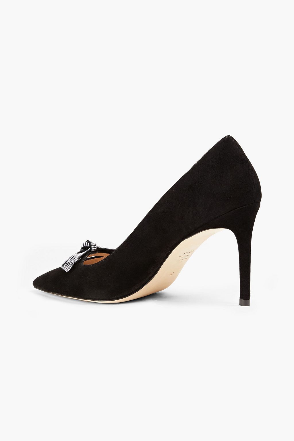 STUART WEITZMAN Embellished suede slingback pumps