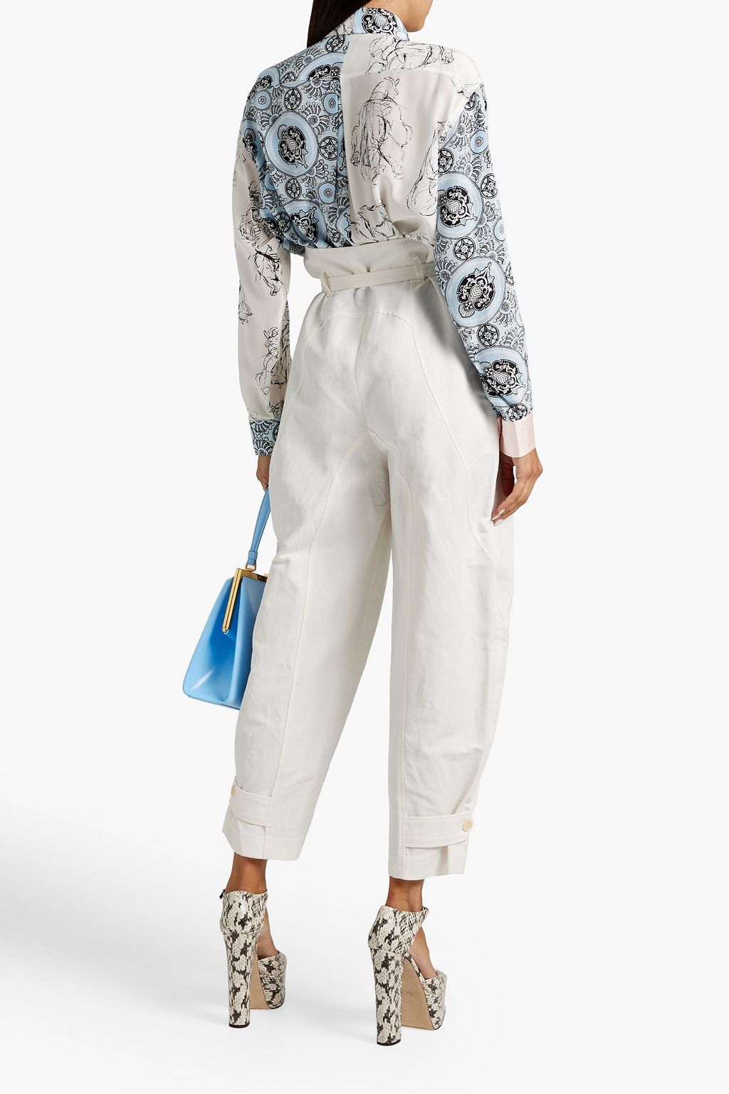 BURBERRY Printed silk-crepe shirt