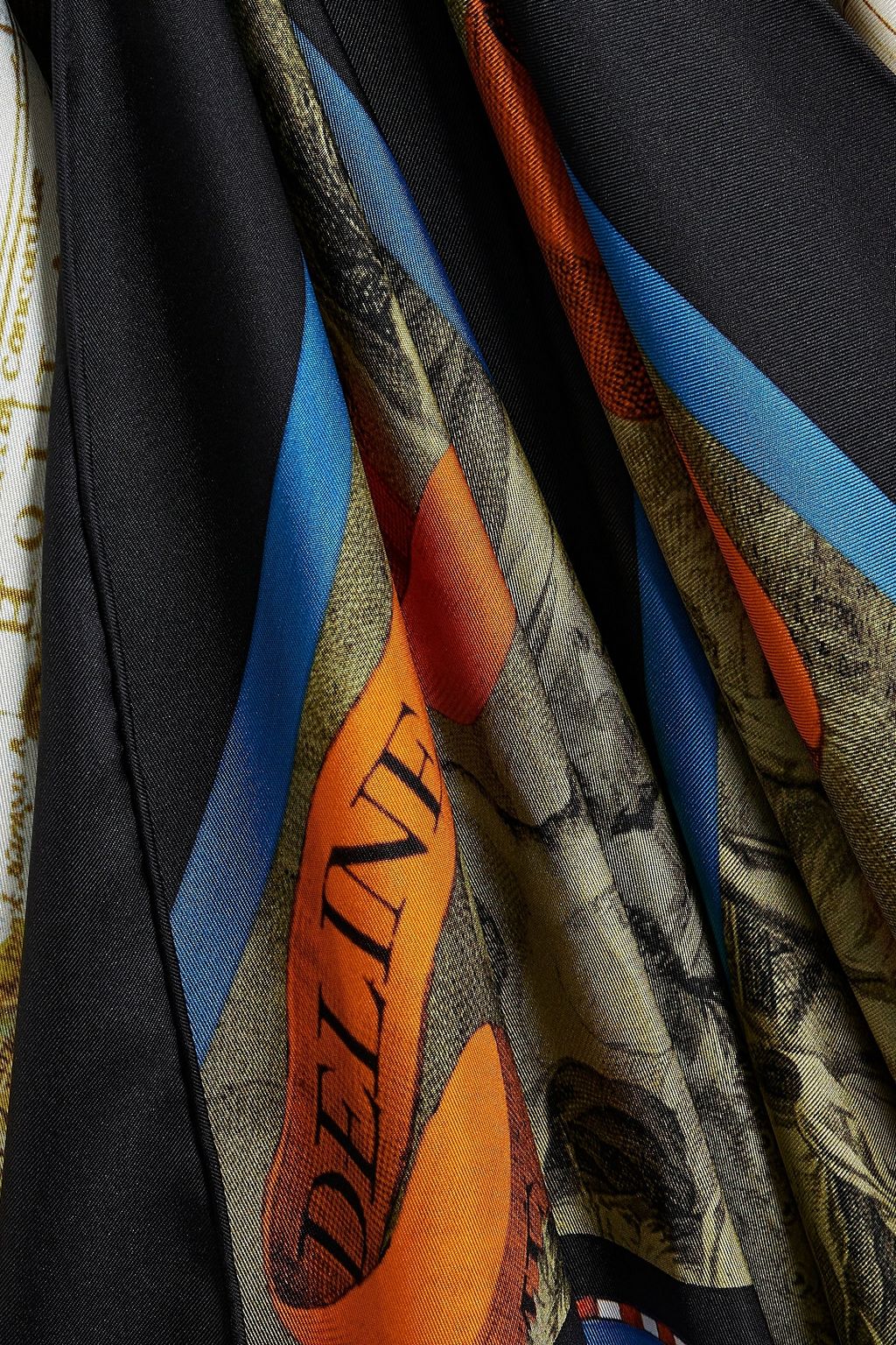 BURBERRY Layered printed silk-twill maxi dress