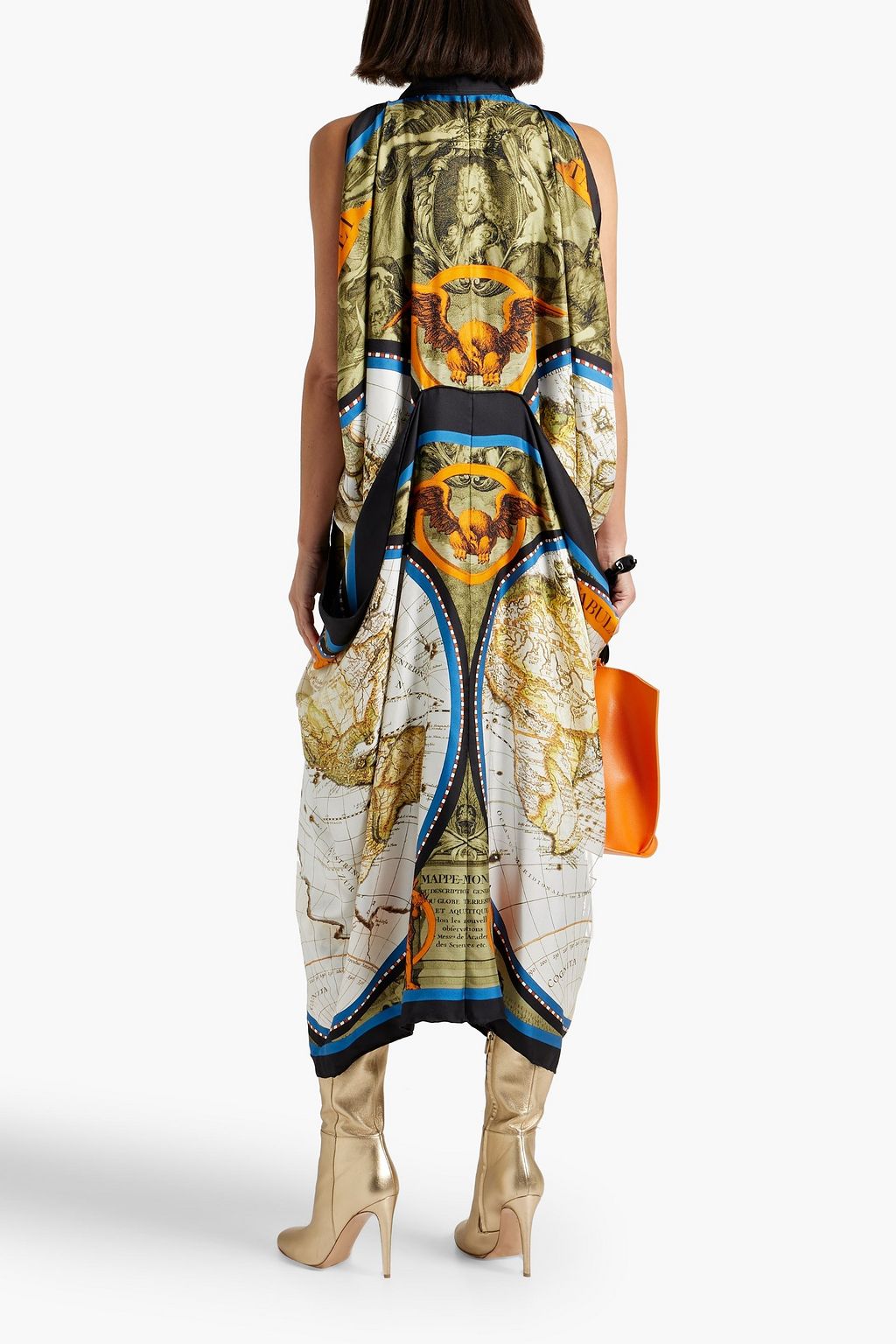 BURBERRY Layered printed silk-twill maxi dress