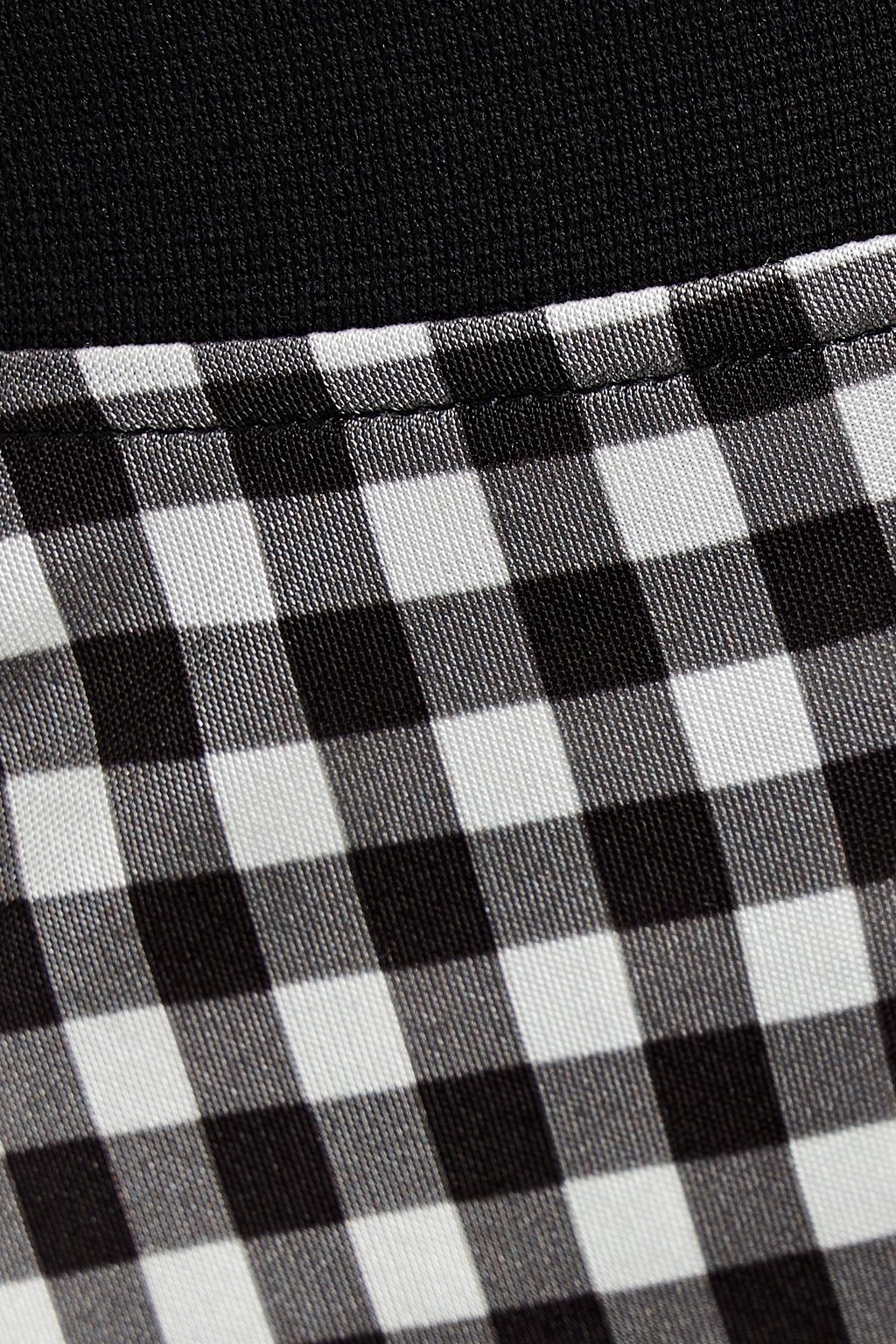 BURBERRY Asymmetric gingham jersey mini skirt