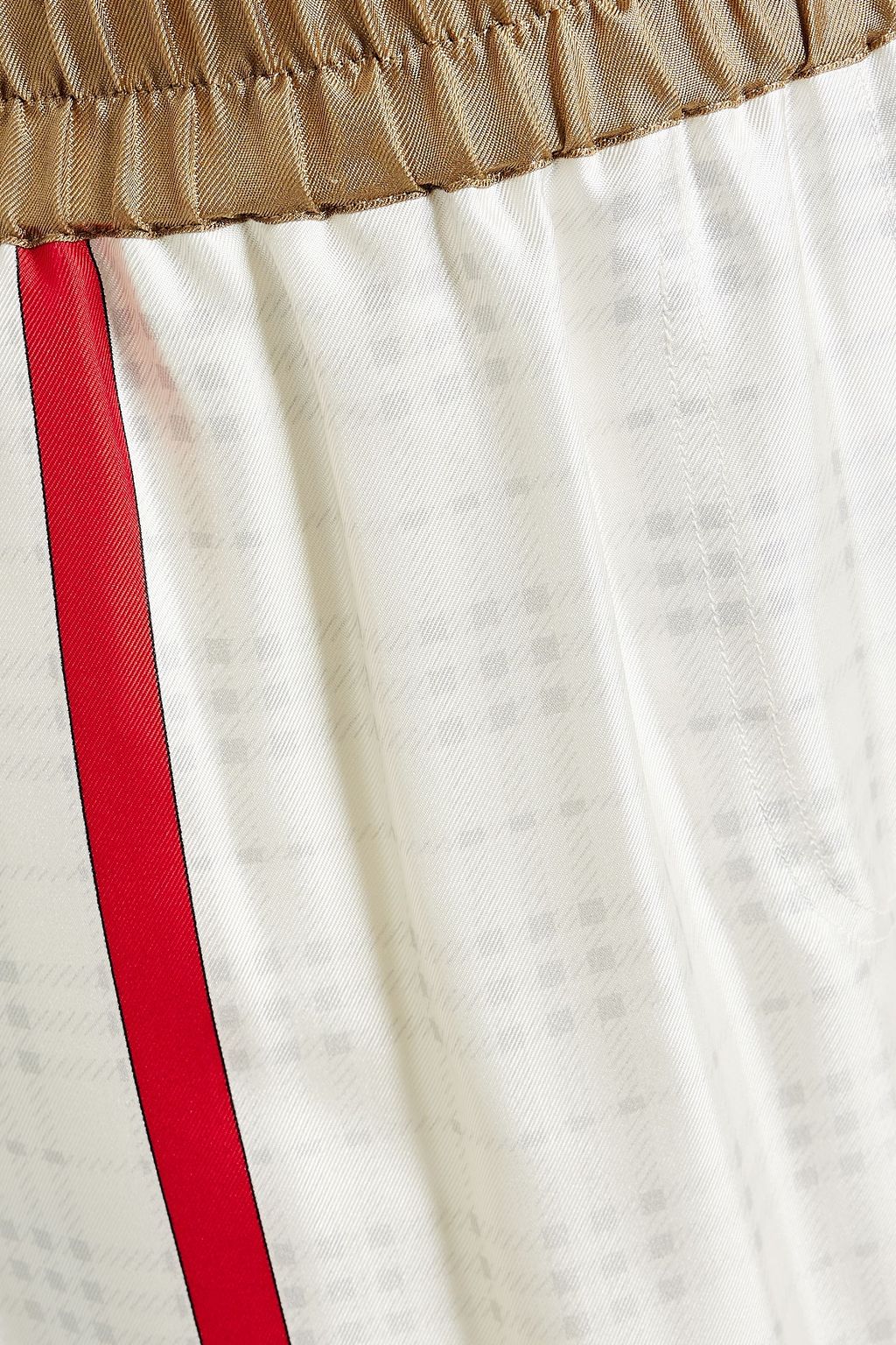 BURBERRY بنطلون ’سيغفورد’ من التويل الحريري بقصّة أرجل واسعة ومزين بطبعات
