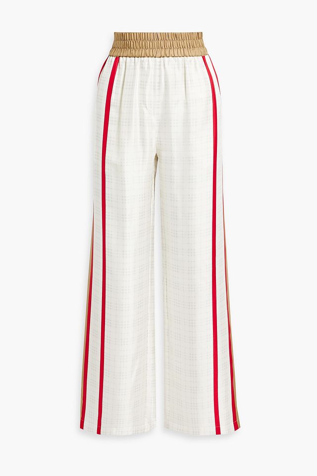 Seighford printed silk-twill wide-leg pants