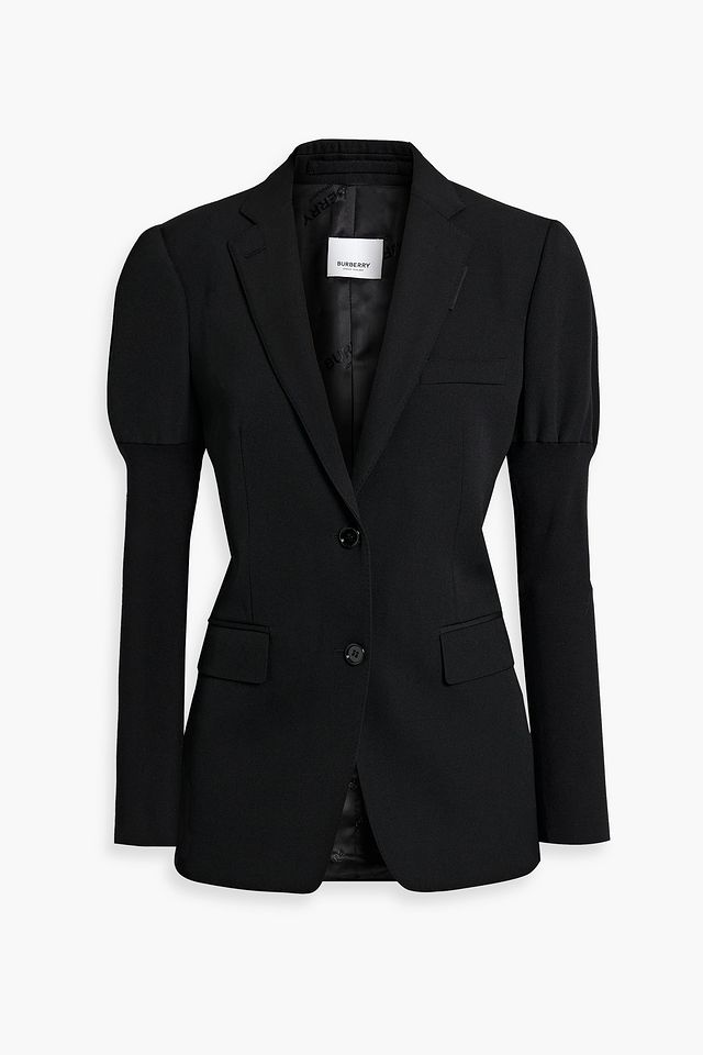 Knit-paneled wool-crepe blazer