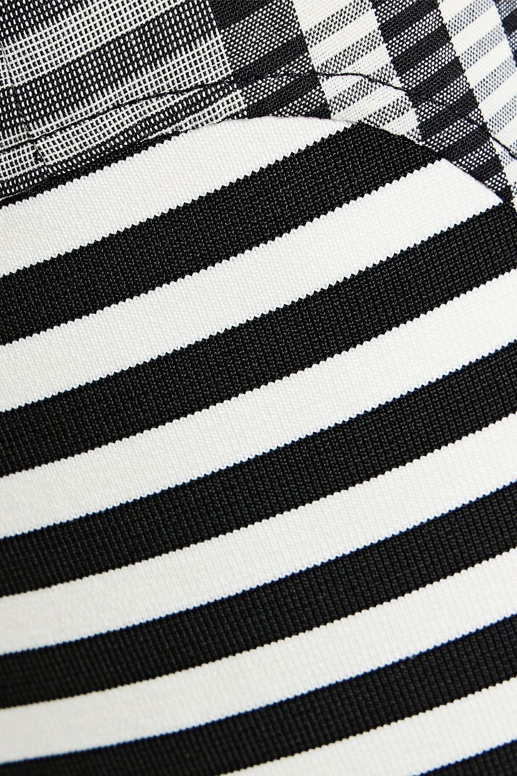 BURBERRY Knit-paneled checked jacquard mini skirt