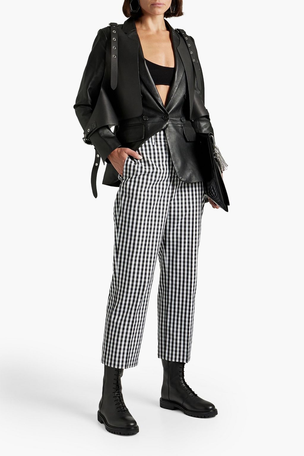 BURBERRY ジャカード ストレートレッグ パンツ ギンガム