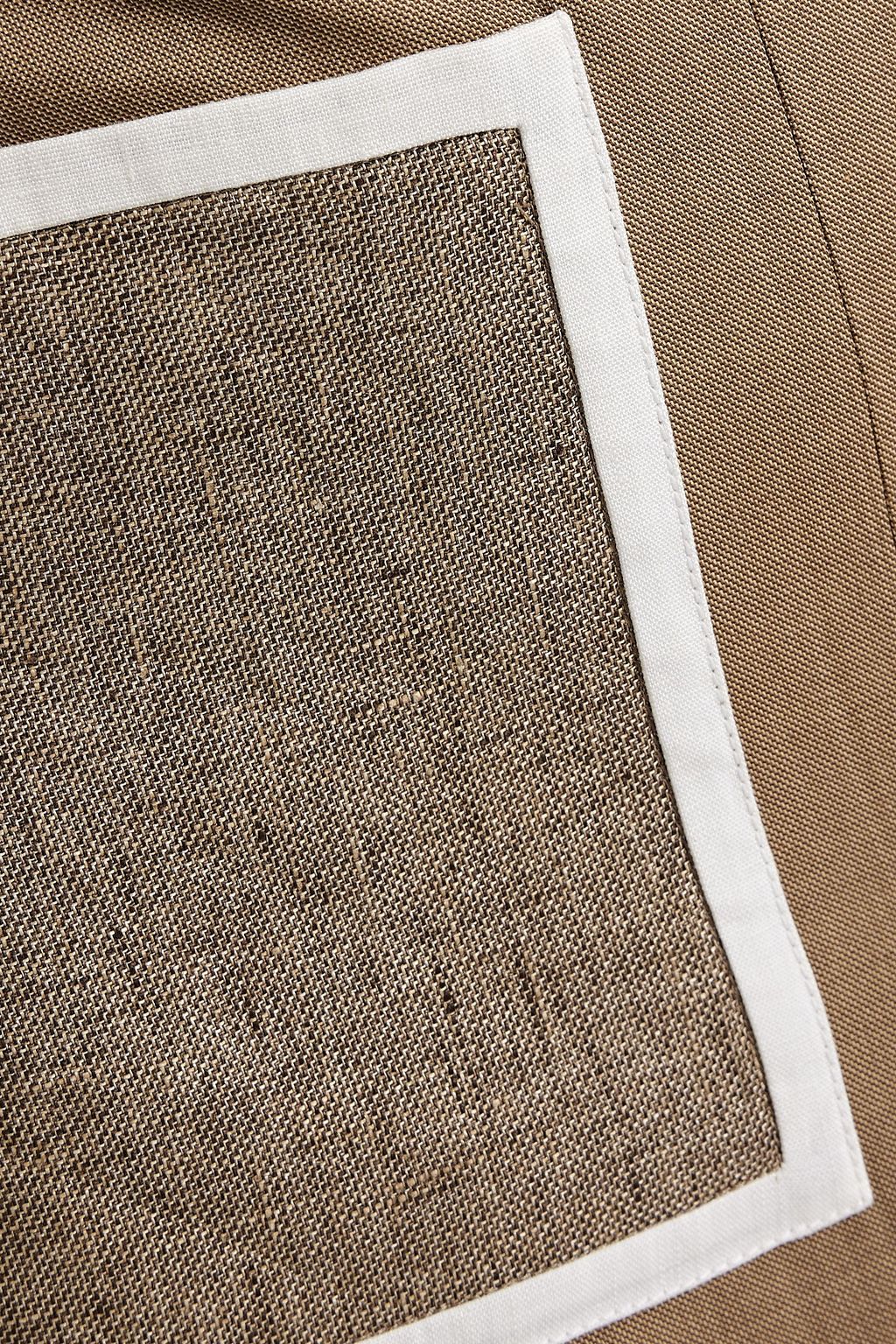 BURBERRY Color-block linen-twill skirt