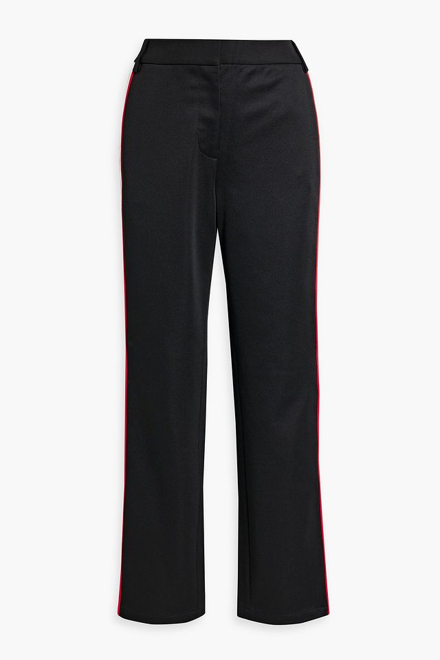 Mesh-paneled jersey straight-leg pants