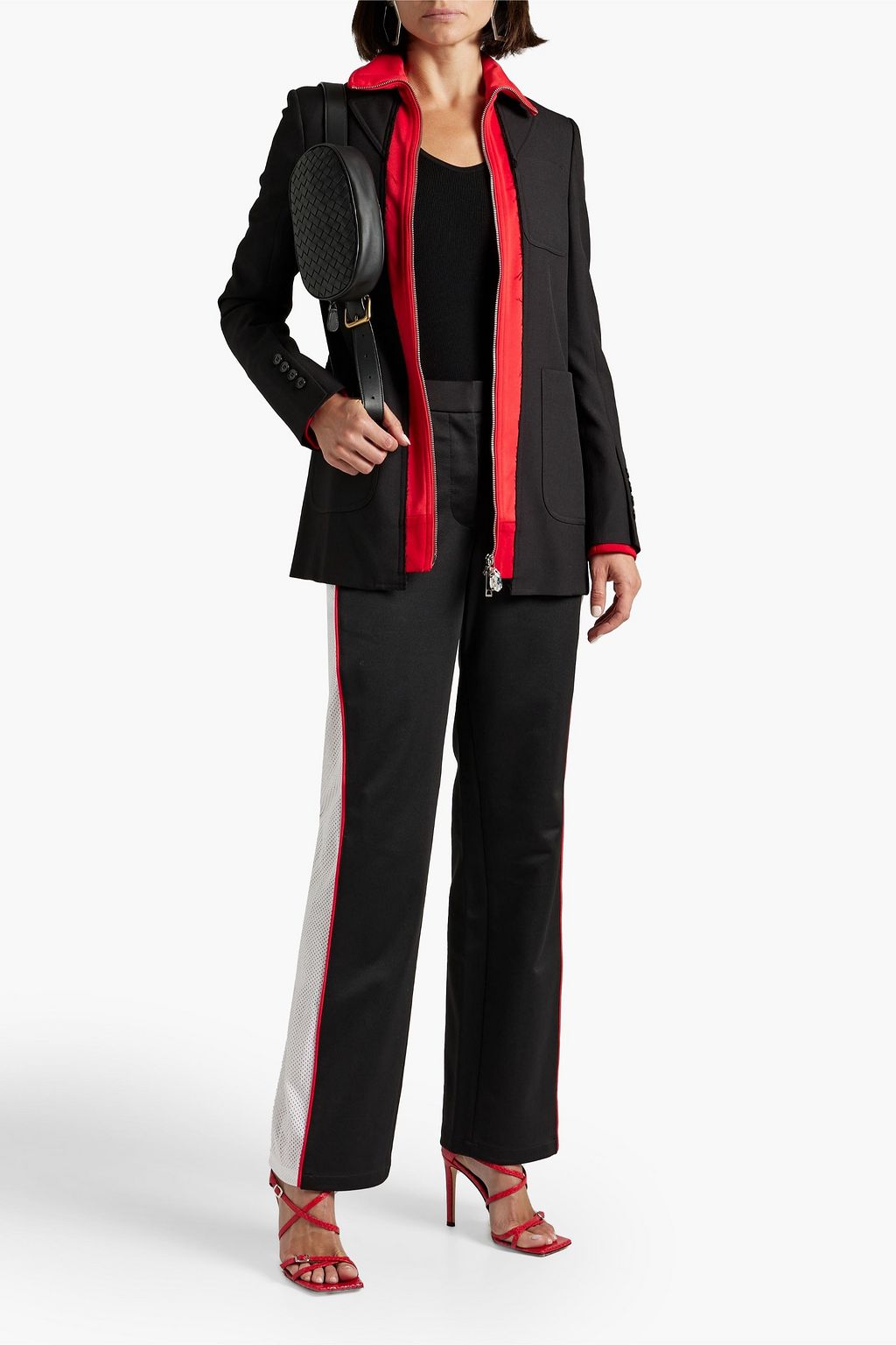 BURBERRY Mesh-paneled jersey straight-leg pants