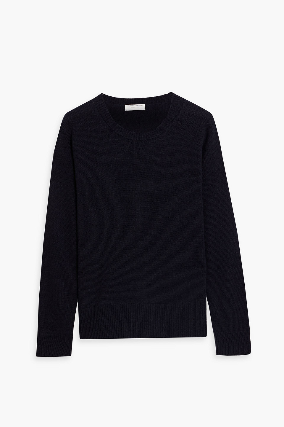 Majestic Wool And Cashmere-blend Sweater In Navy