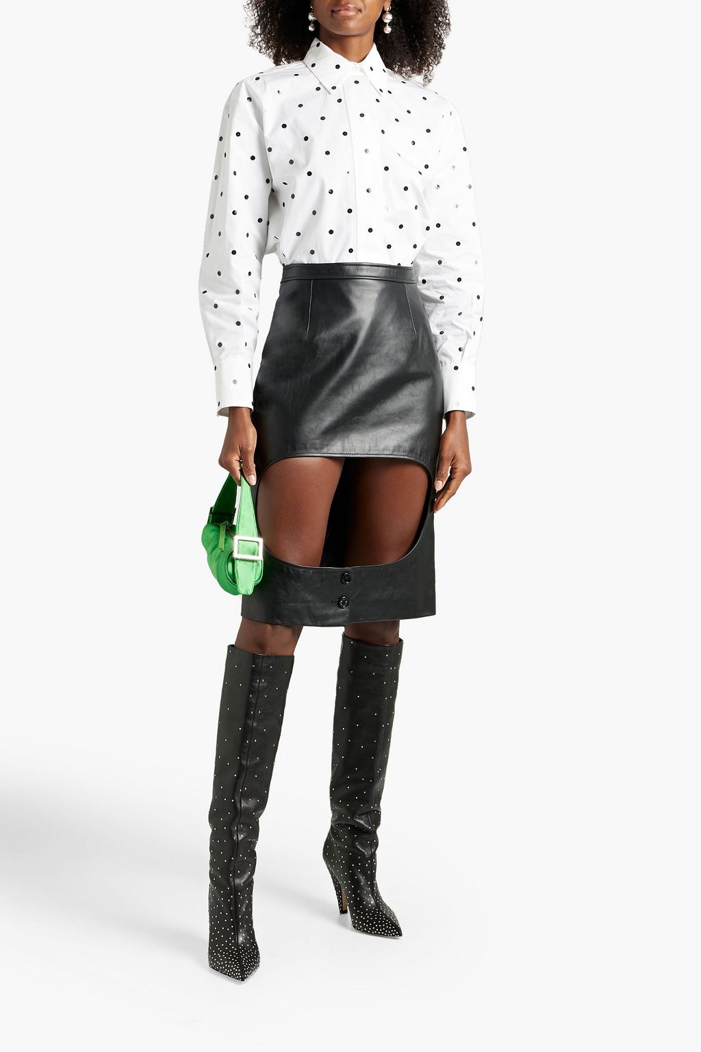 VALENTINO GARAVANI Sequin-embellished cotton-poplin shirt
