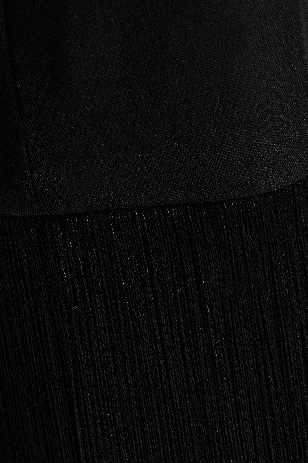 BURBERRY Fringed wool-crepe slim-leg pants