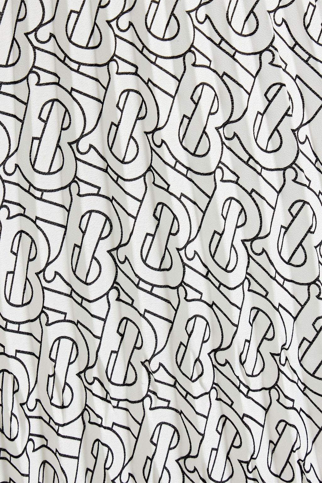 BURBERRY Logo-print plissé-crepe skirt