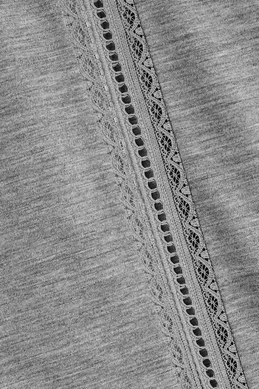 BURBERRY Lace-trimmed wool-jersey midi skirt