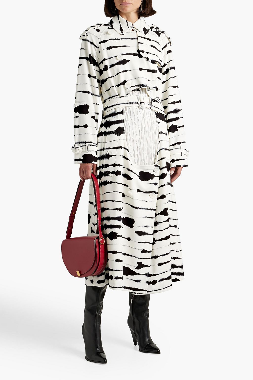 BURBERRY クレープ トレンチコート カットアウト プリント