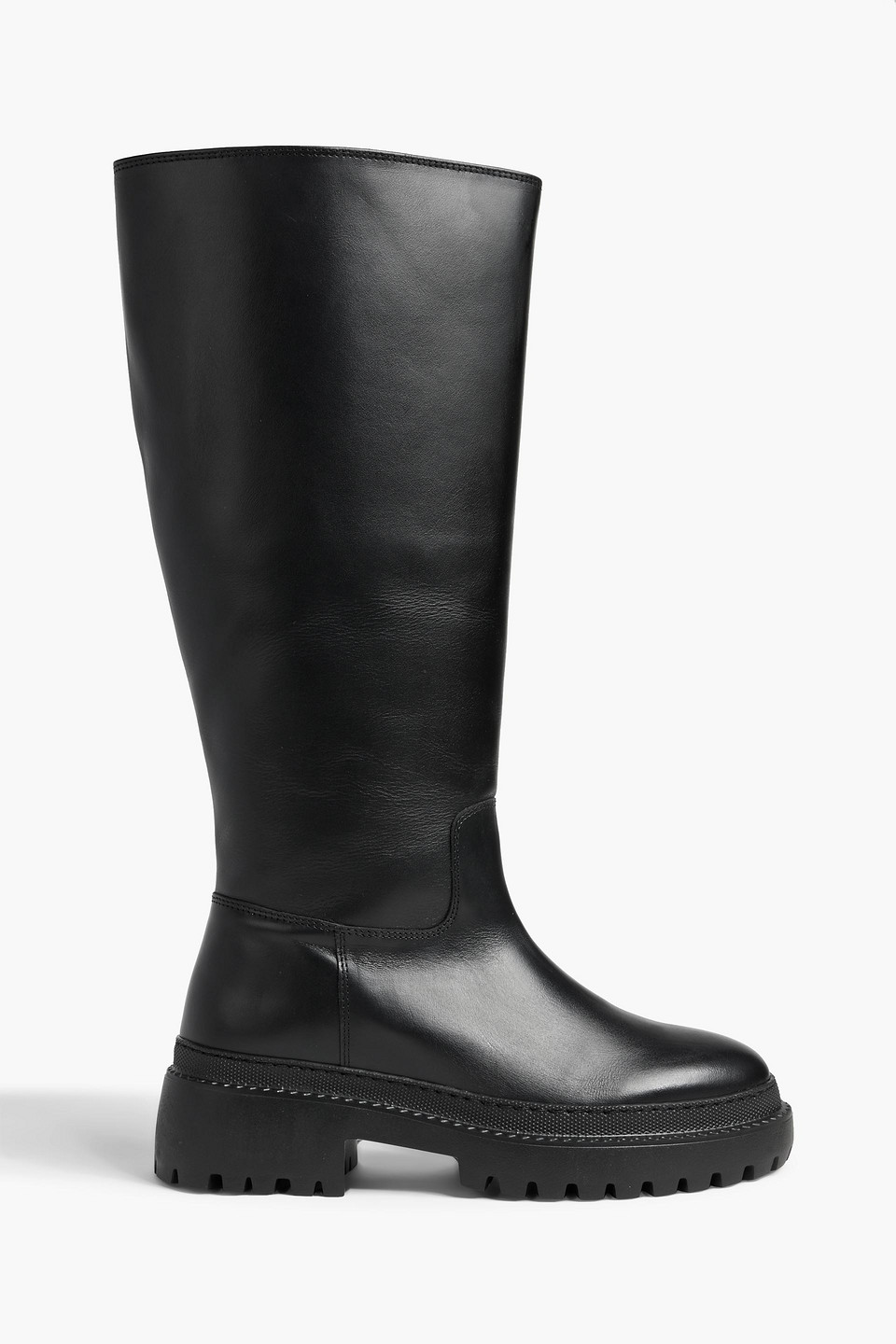 Iris & Ink Oakley Leather Knee Boots In Black