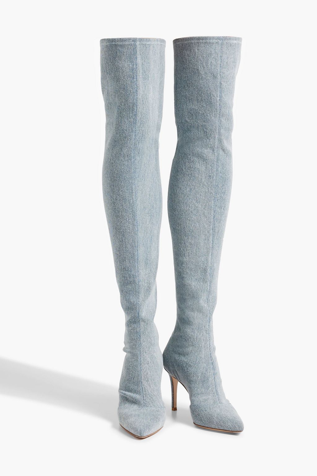 GIANVITO ROSSI Elite 85 Overknees aus Denim