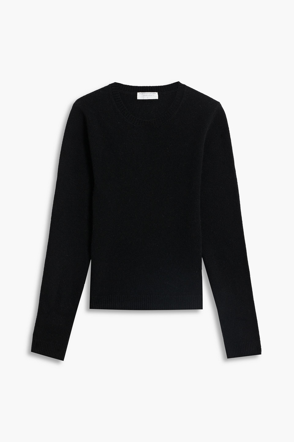 Majestic Wool And Cashmere-blend Sweater In Black