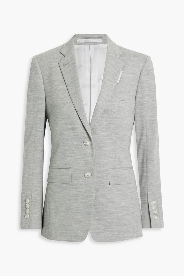 Mélange wool-blend jersey blazer