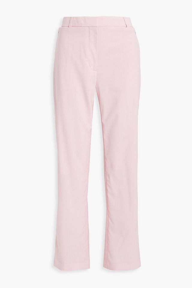 Wool-crepe straight-leg pants