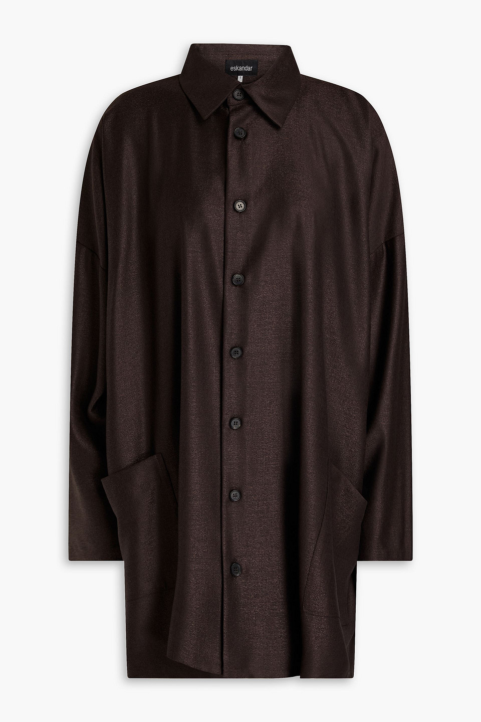 Eskandar Wool And Silk-blend Jacquard Jacket In Chocolate