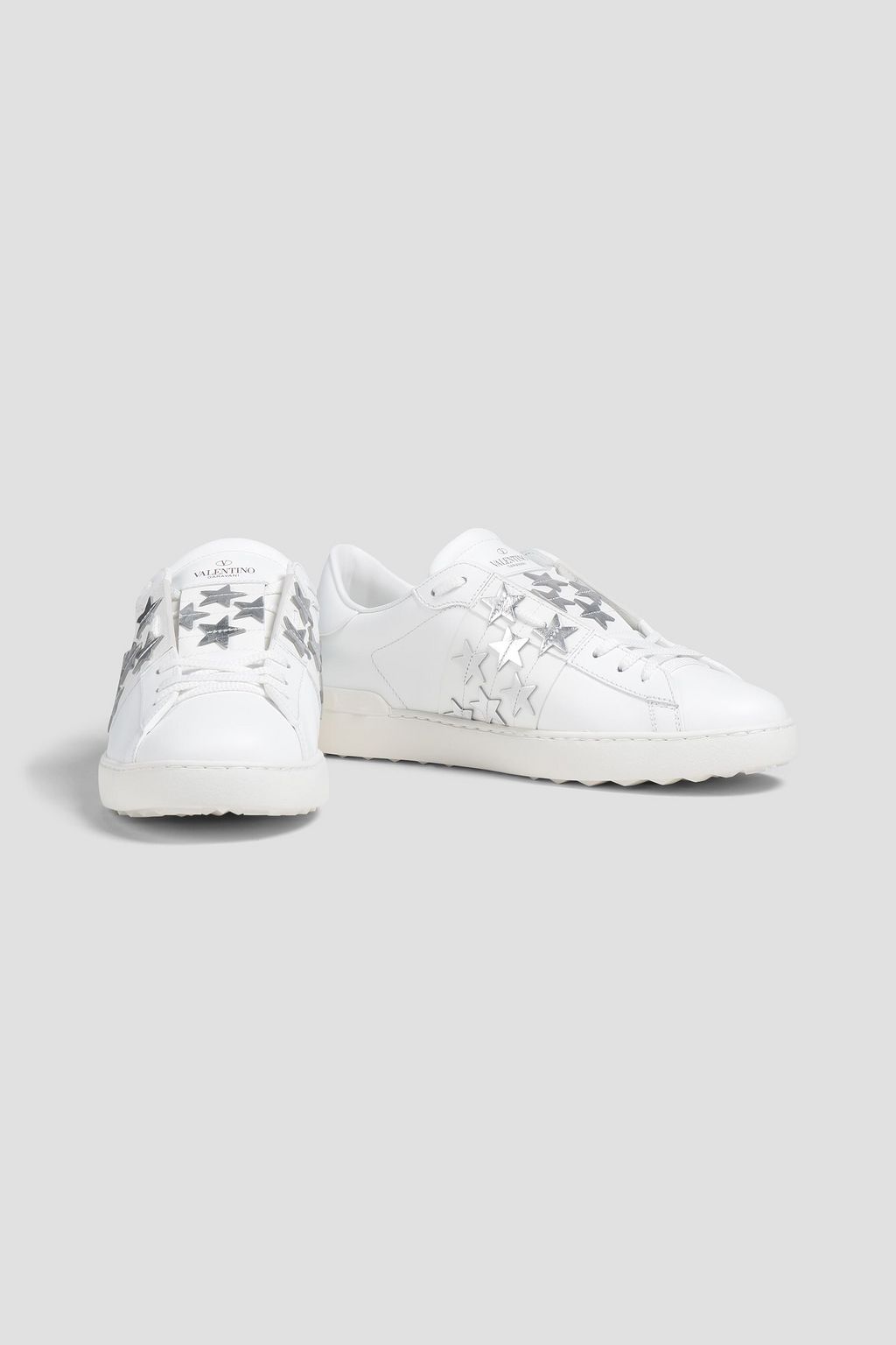 VALENTINO GARAVANI Rockstud Untitled appliquéd leather sneakers