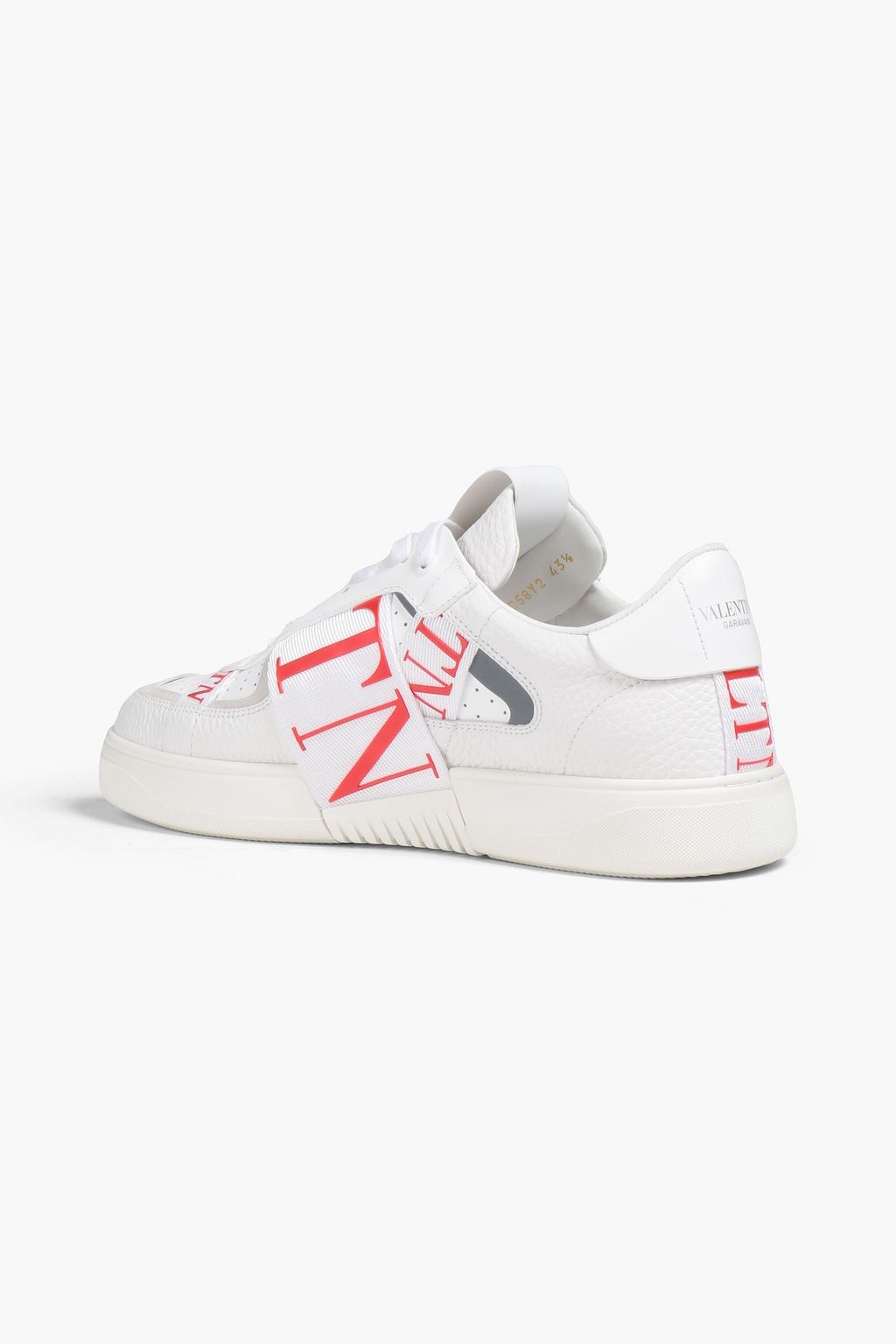 VALENTINO GARAVANI Perforated smooth and textured-leather sneakers