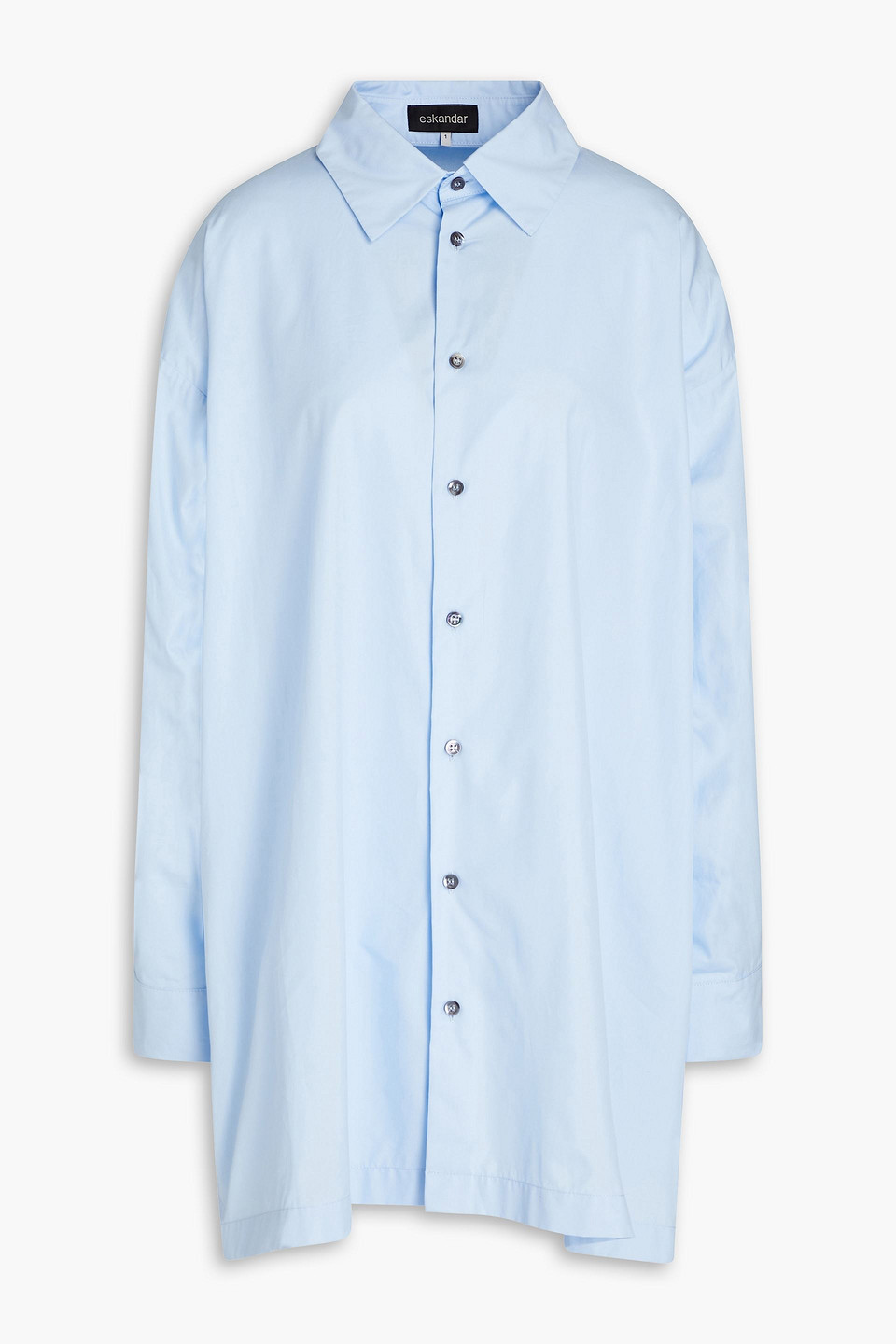 Eskandar Cotton-poplin Shirt In Light Blue