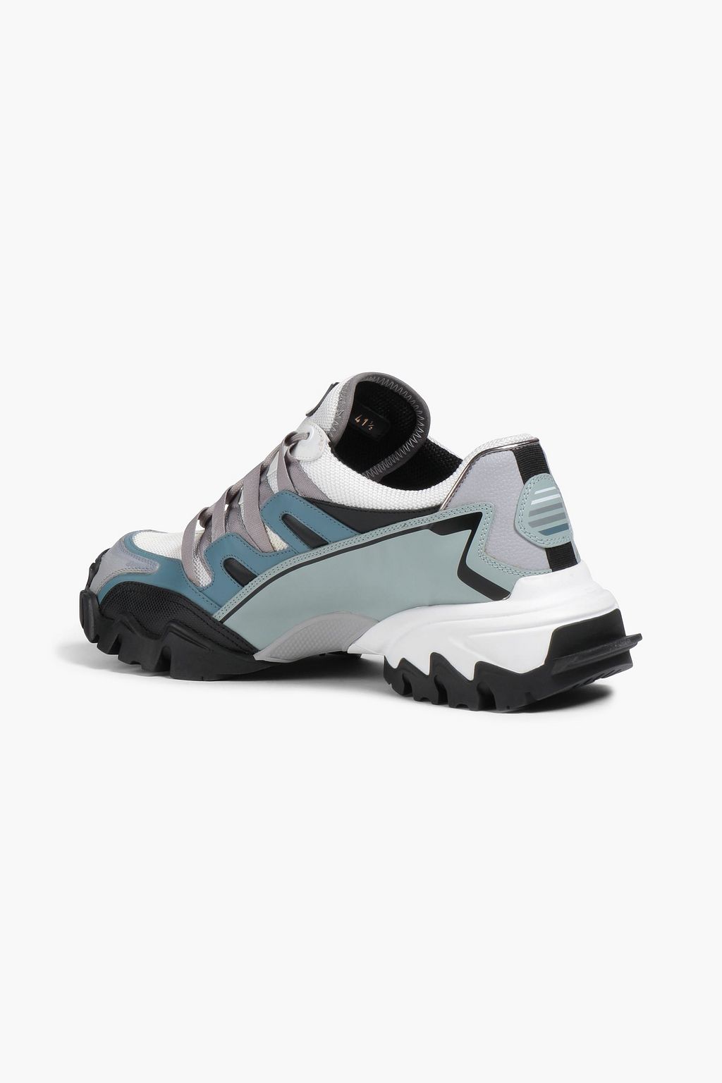 VALENTINO GARAVANI Climber leather-trimmed neon rubber and mesh sneakers