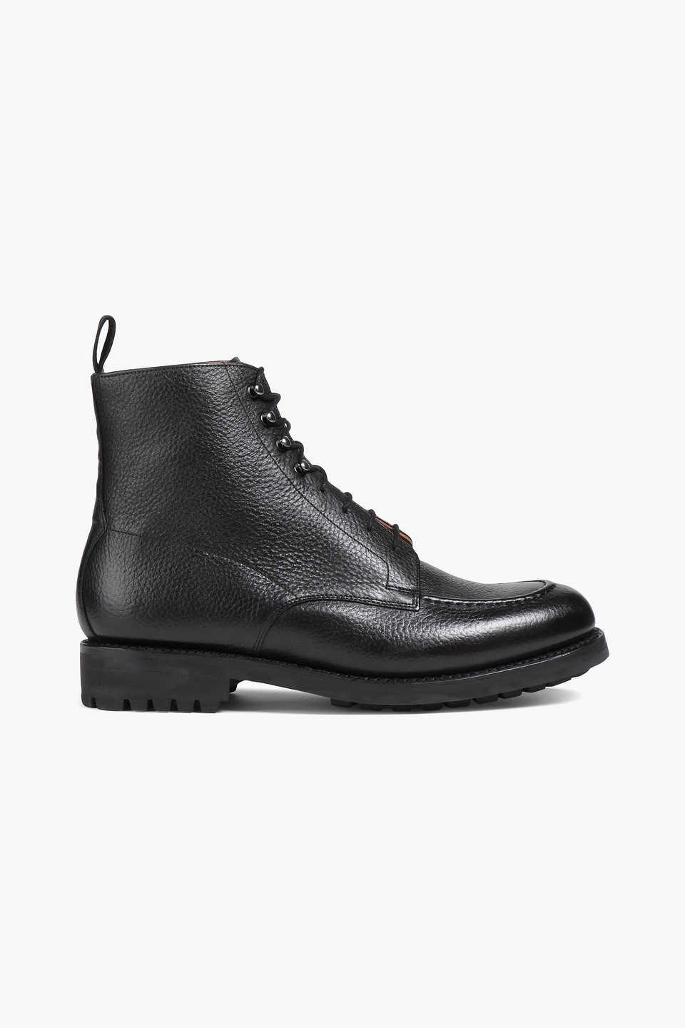 Shop Grenson Pebbled-leather Boots In Black