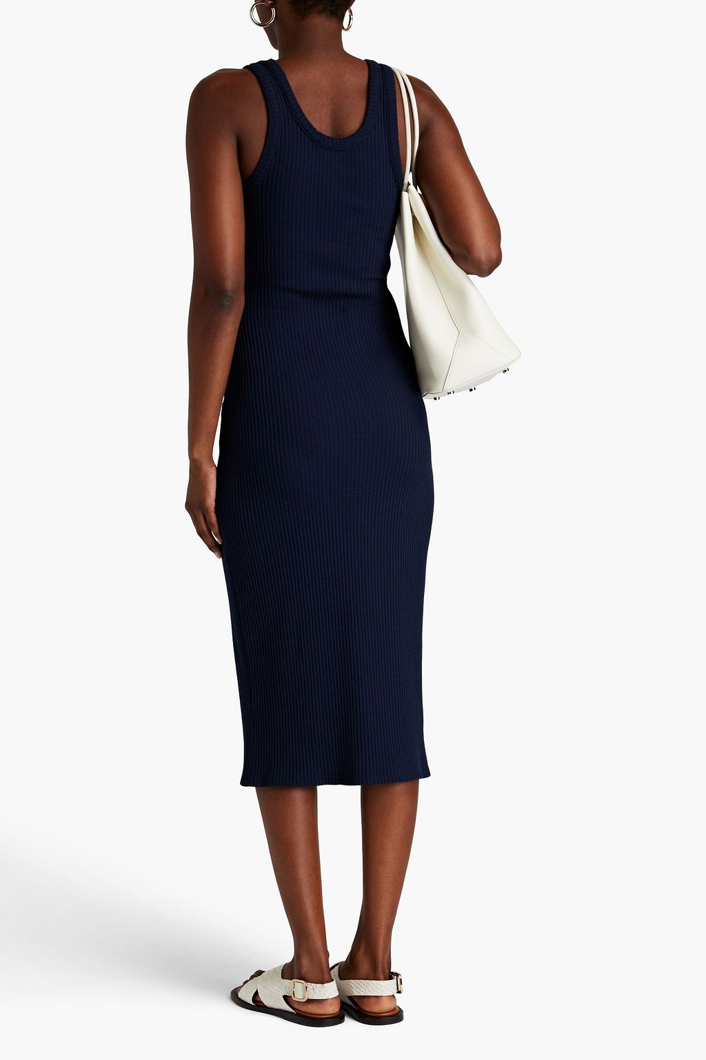 STATESIDE Waffle-knit jersey midi dress