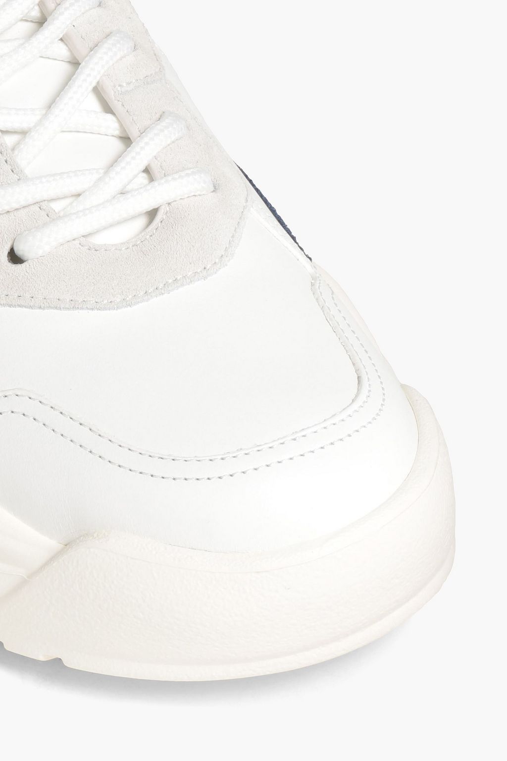 VALENTINO GARAVANI Printed suede-trimmed leather sneakers