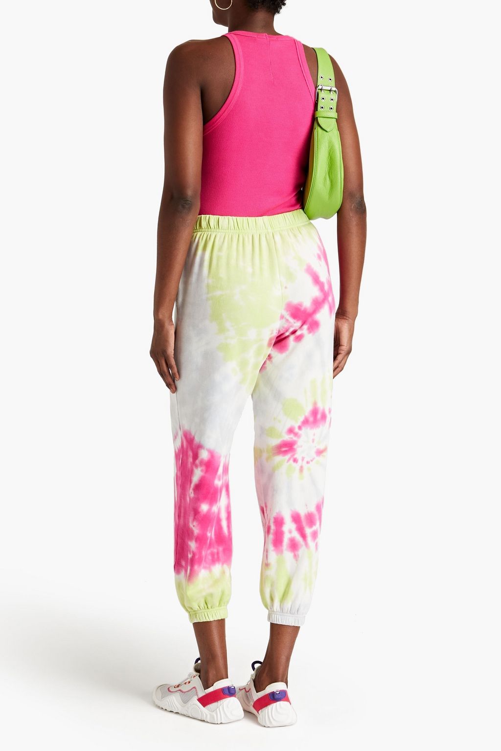 STATESIDE Tie-dyed stretch Micro Modal and cotton-blend fleece track pants