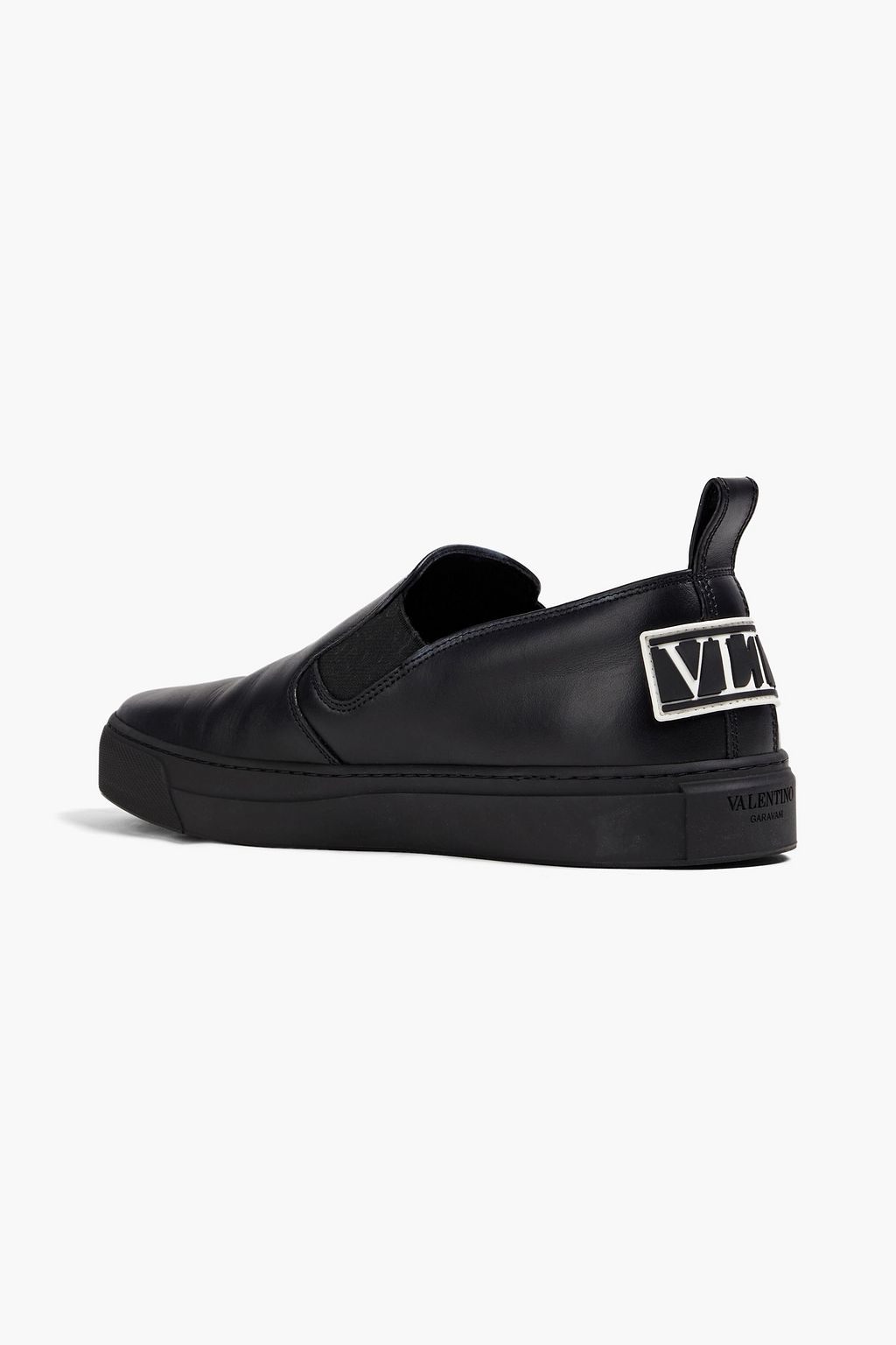 VALENTINO GARAVANI Logo-appliquéd leather slip-on sneakers