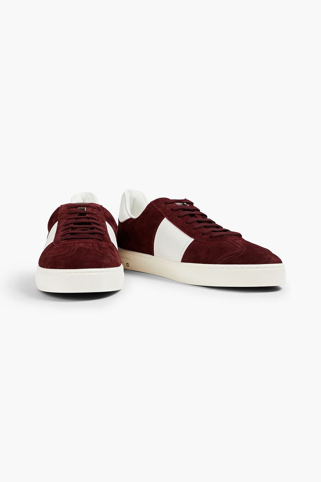 VALENTINO GARAVANI Rockstud suede and leather sneakers