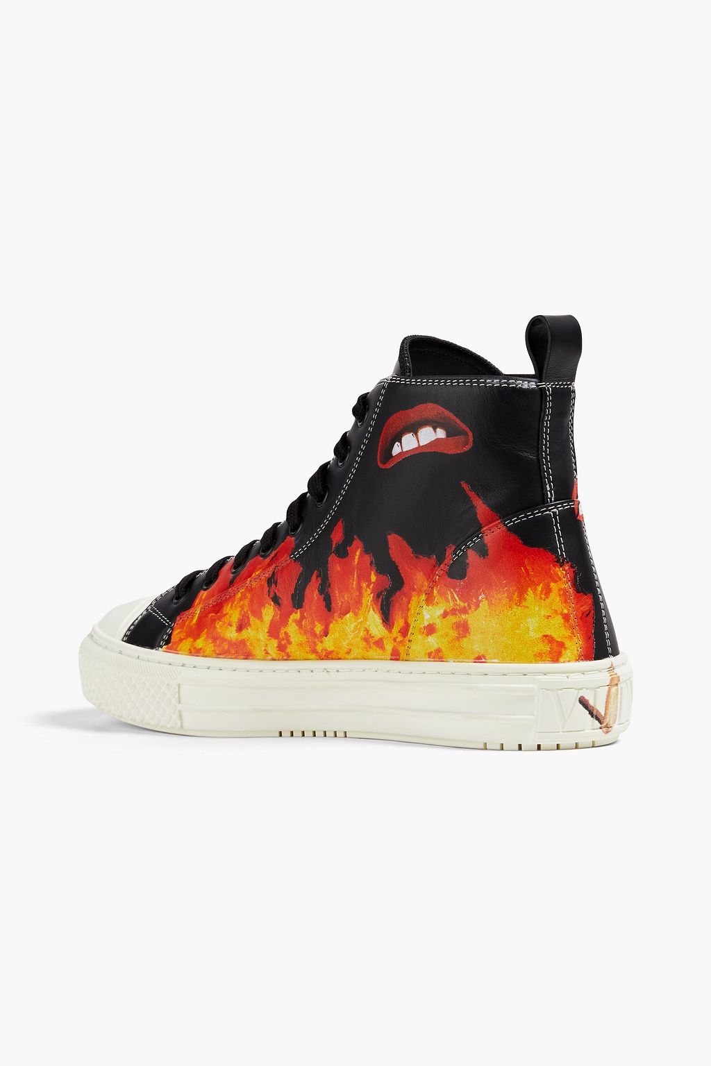 VALENTINO GARAVANI Printed leather high-top sneakers