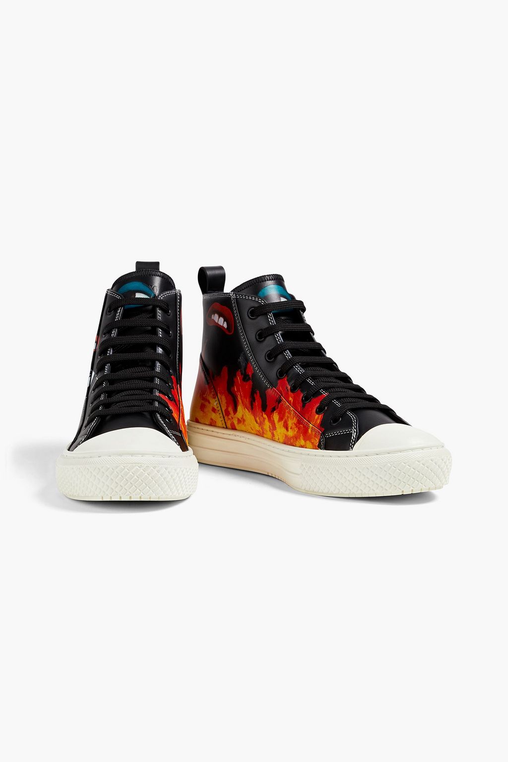 VALENTINO GARAVANI Printed leather high-top sneakers