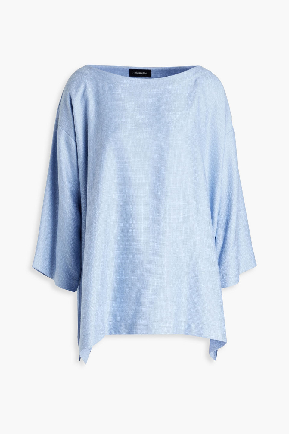 Eskandar Cashmere and silk-blend canvas top