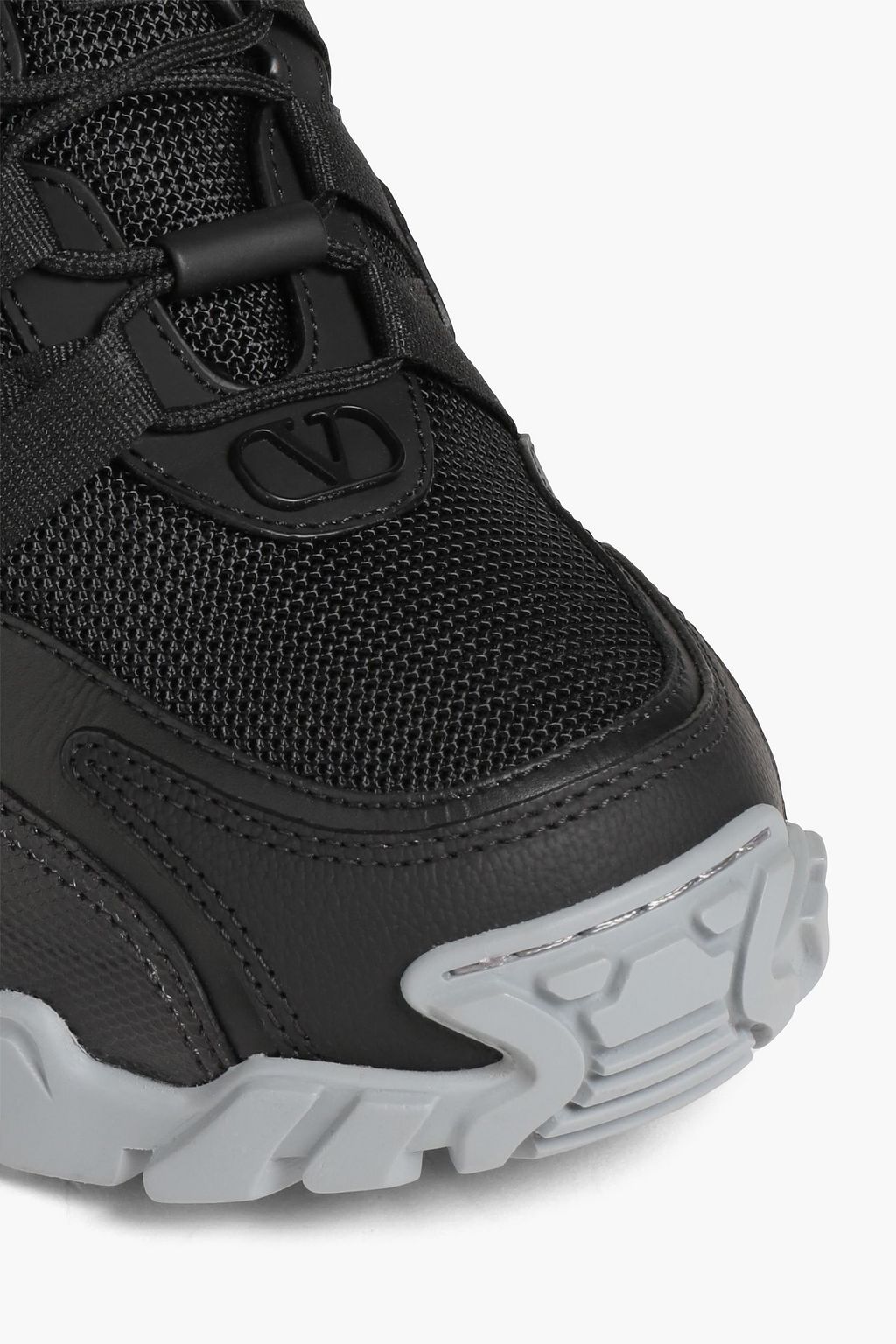 VALENTINO GARAVANI Logo-appliquéd leather, neoprene and mesh sneakers
