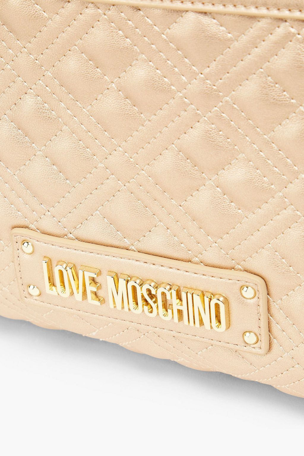 LOVE MOSCHINO Quilted metallic faux leather tote