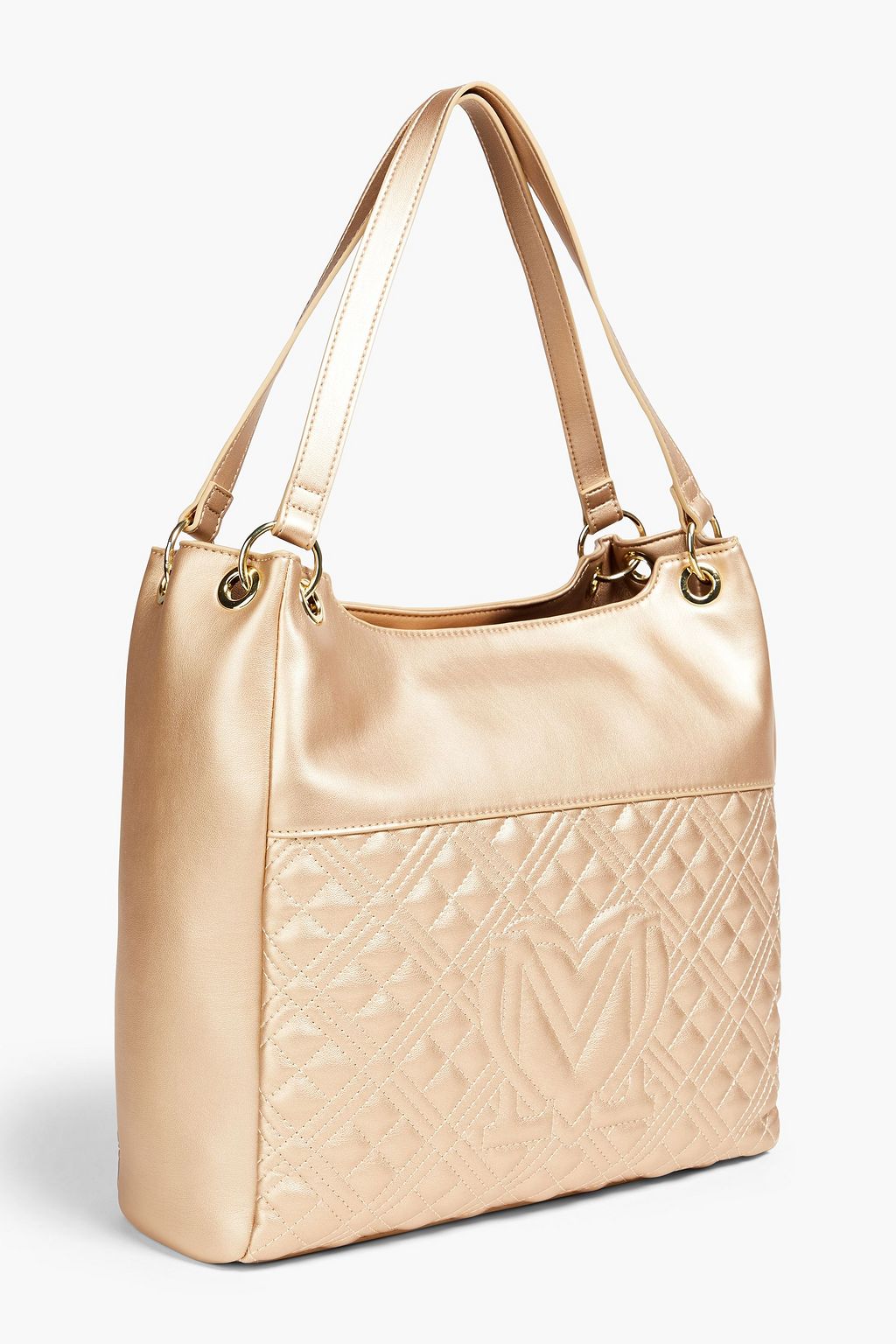 LOVE MOSCHINO Quilted metallic faux leather tote