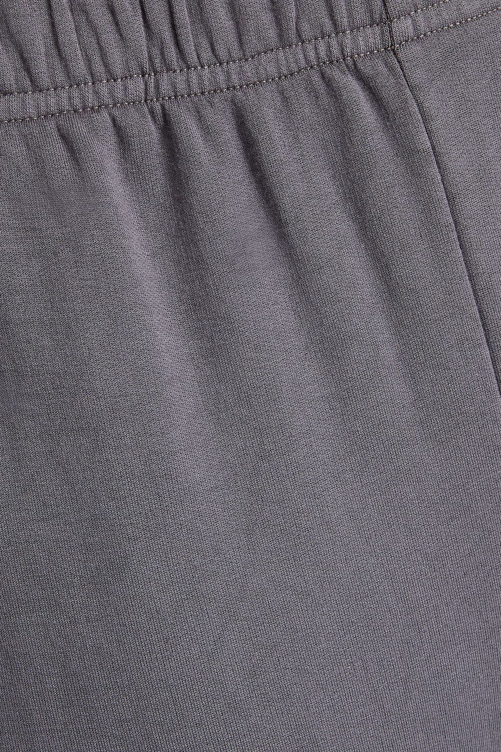 STATESIDE Cropped stretch Micro Modal and cotton-blend fleece track pants