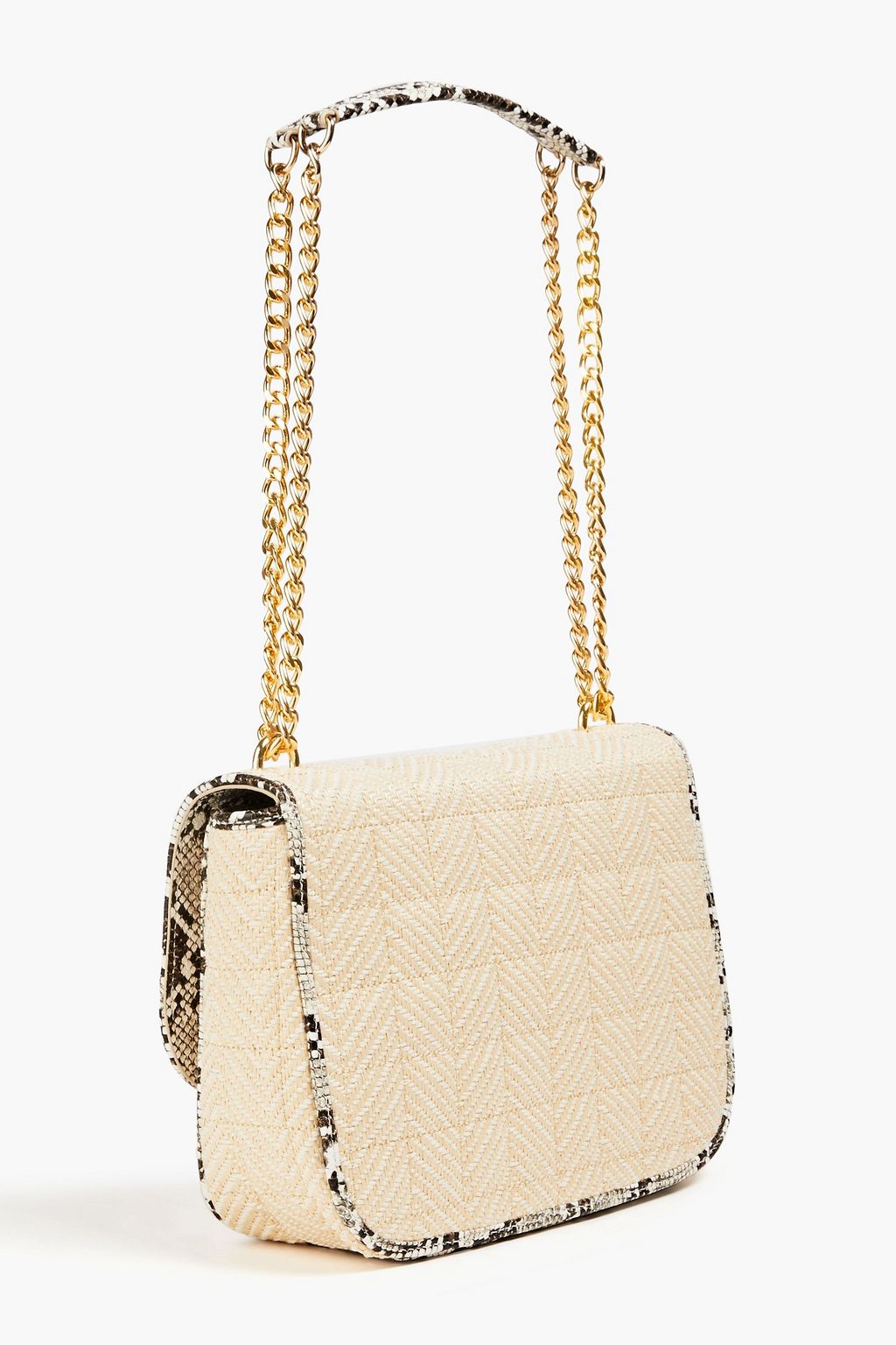 LOVE MOSCHINO Quilted faux raffia shoulder bag