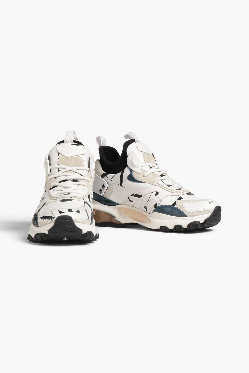 VALENTINO GARAVANI Rockstud printed leather sneakers