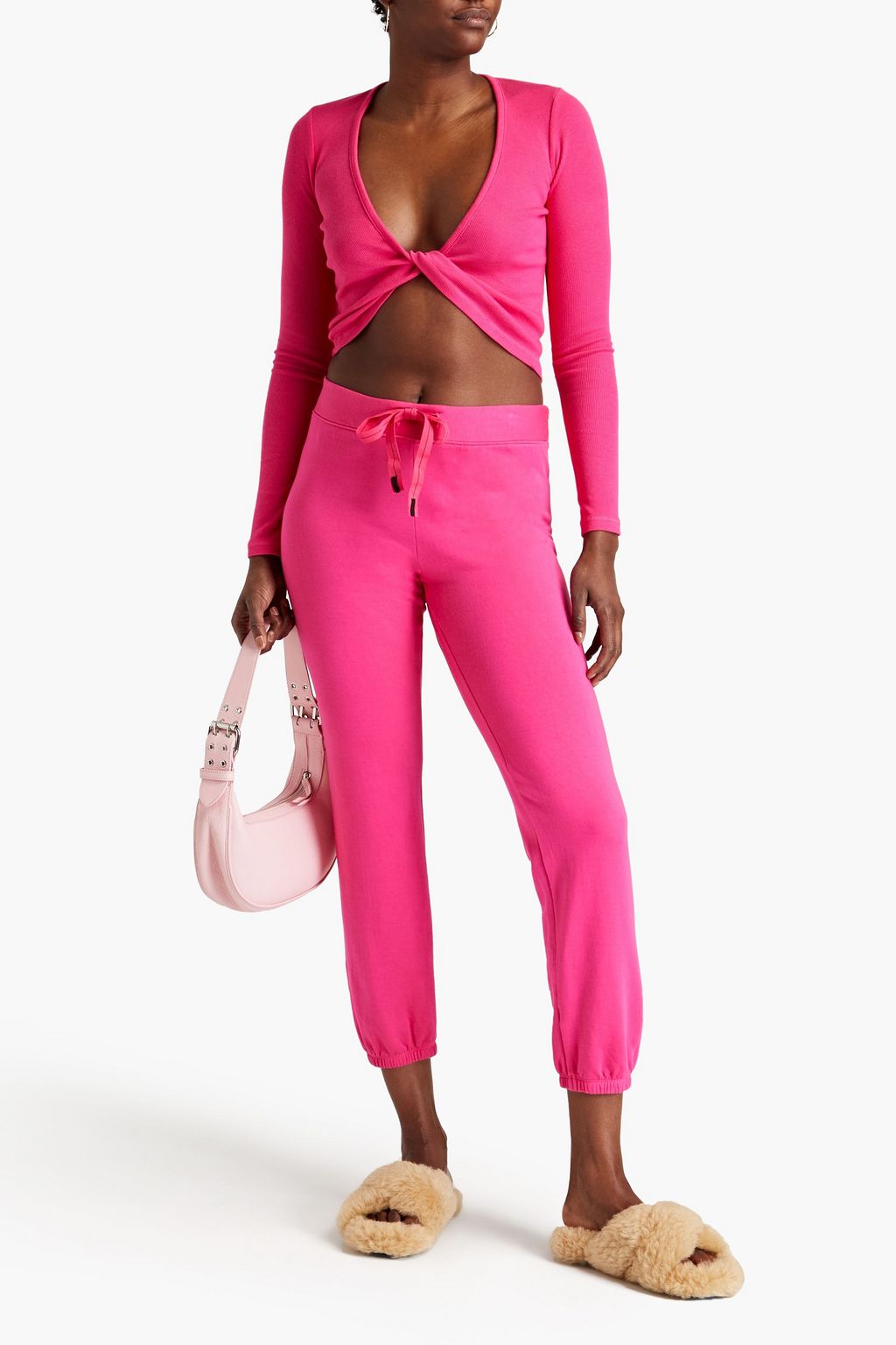 STATESIDE Cropped twisted stretch Supima cotton and Micro Modal-blend top