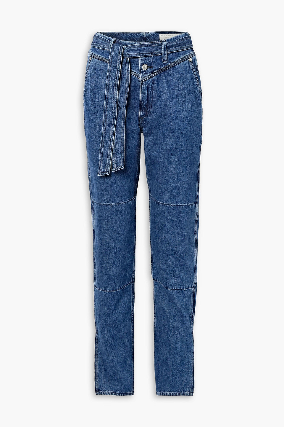 Rag & Bone Mia Belted High-rise Tapered Jeans In Clean Vince