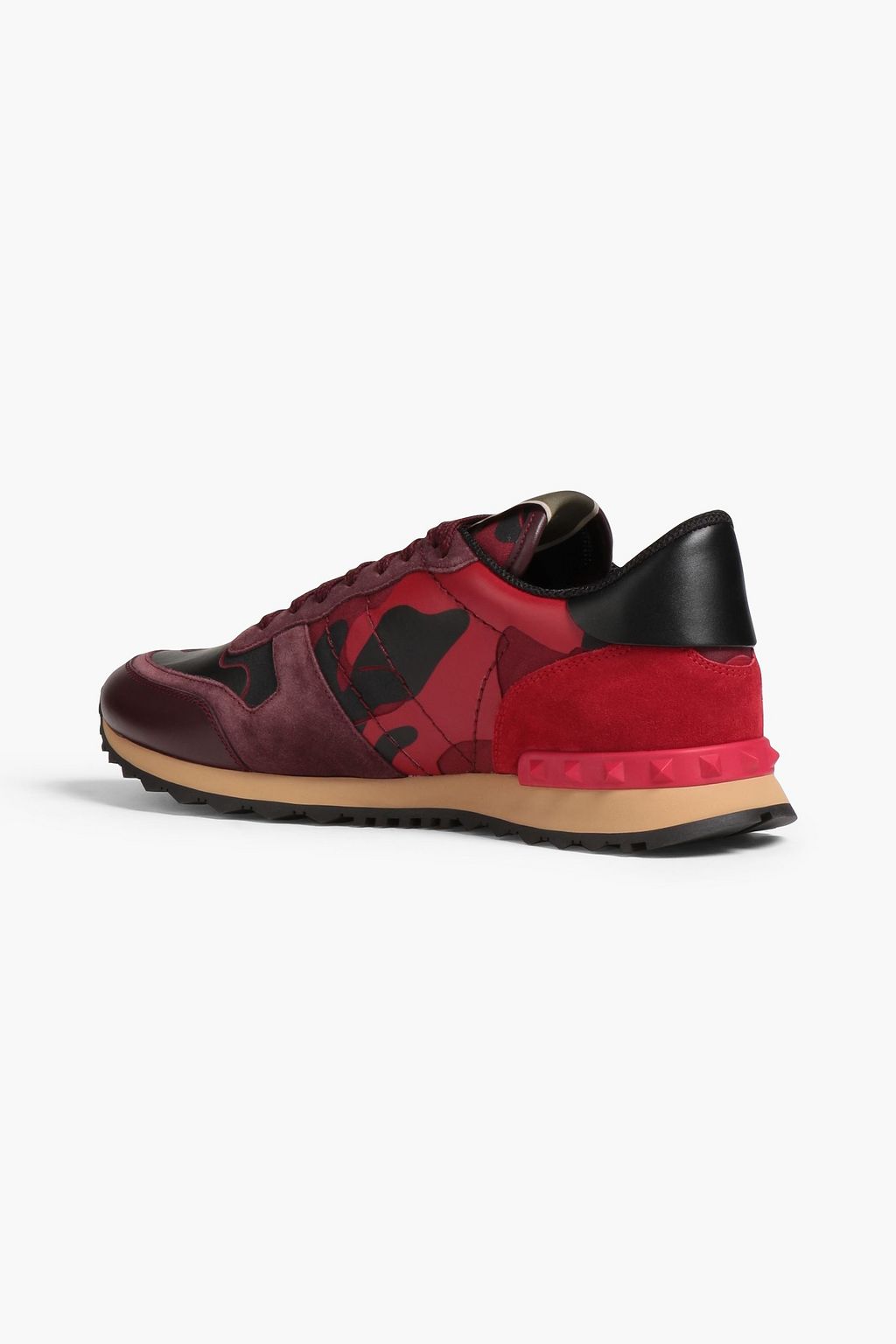 VALENTINO GARAVANI Rockrunner camouflage-print canvas, suede and leather canvas sneakers