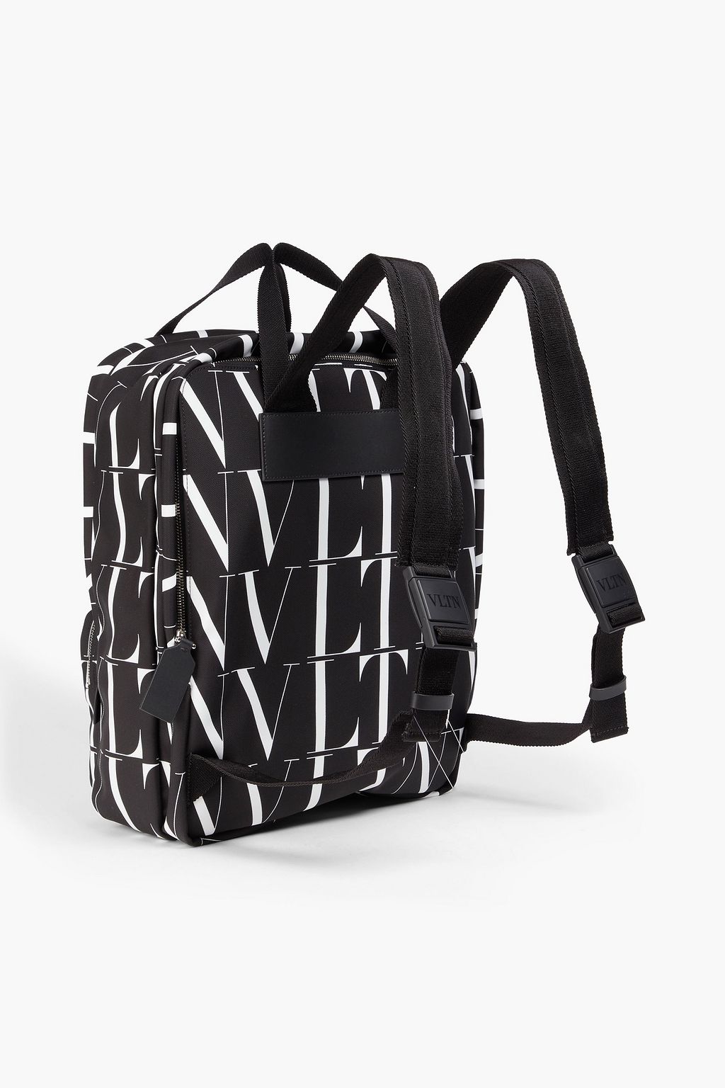 VALENTINO GARAVANI Leather-trimmed logo-print canvas backpack