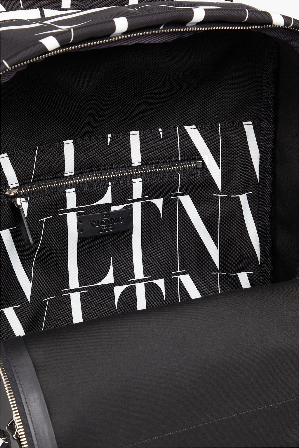 VALENTINO GARAVANI Leather-trimmed logo-print canvas backpack